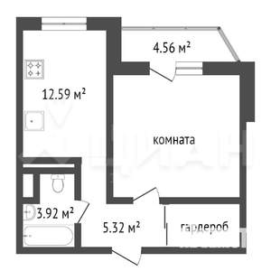 1-к квартира, на длительный срок, 44м2, 13/17 этаж