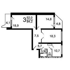 3-к квартира, на длительный срок, 90м2, 16/18 этаж