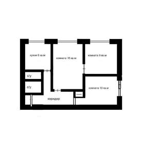3-к квартира, на длительный срок, 52м2, 2/9 этаж