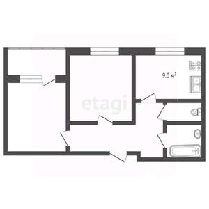 2-к квартира, вторичка, 52м2, 5/12 этаж