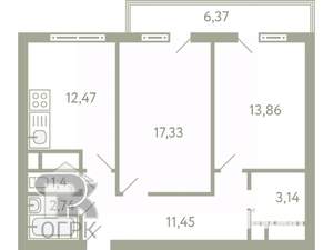 2-к квартира, вторичка, 68м2, 15/17 этаж
