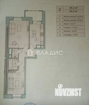 2-к квартира, вторичка, 46м2, 4/8 этаж
