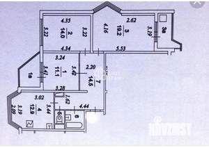 3-к квартира, вторичка, 74м2, 3/17 этаж