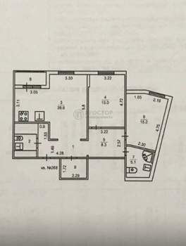 2-к квартира, вторичка, 90м2, 15/18 этаж