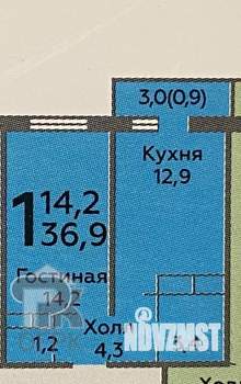 1-к квартира, сданный дом, 36м2, 6/17 этаж