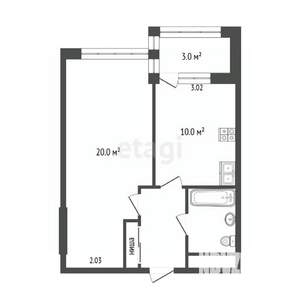 1-к квартира, вторичка, 42м2, 10/17 этаж