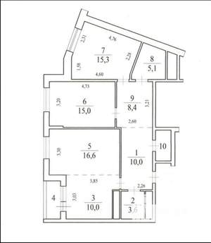 3-к квартира, вторичка, 89м2, 11/18 этаж
