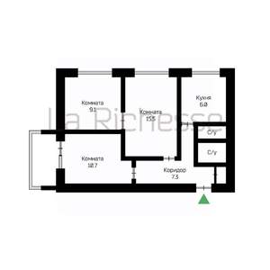 3-к квартира, вторичка, 51м2, 2/9 этаж