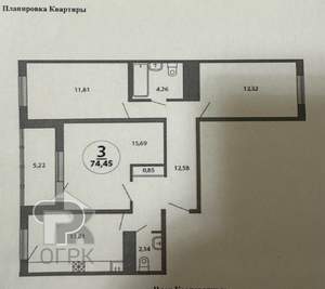 3-к квартира, вторичка, 75м2, 17/18 этаж