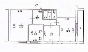 3-к квартира, вторичка, 67м2, 4/16 этаж
