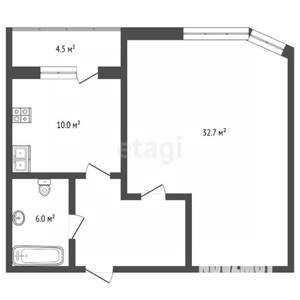 1-к квартира, вторичка, 43м2, 9/17 этаж