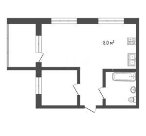 1-к квартира, вторичка, 35м2, 1/4 этаж