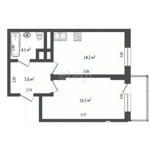 1-к квартира, вторичка, 41м2, 9/17 этаж
