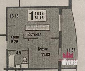 1-к квартира, вторичка, 39м2, 9/17 этаж