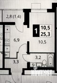 1-к квартира, вторичка, 25м2, 17/25 этаж