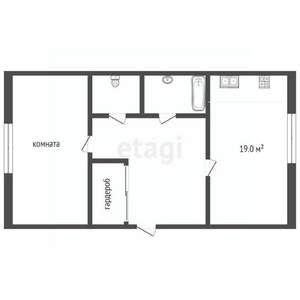 2-к квартира, вторичка, 45м2, 1/17 этаж