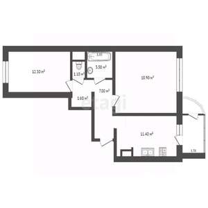 2-к квартира, вторичка, 56м2, 17/17 этаж