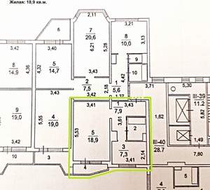 1-к квартира, вторичка, 40м2, 12/17 этаж