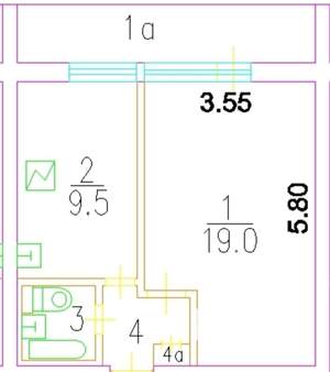 1-к квартира, вторичка, 38м2, 6/16 этаж