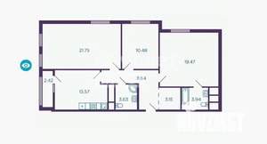 3-к квартира, вторичка, 83м2, 8/8 этаж