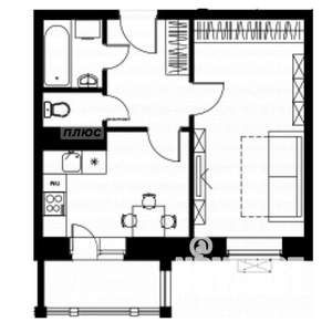 1-к квартира, вторичка, 38м2, 7/9 этаж