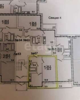 1-к квартира, вторичка, 34м2, 3/4 этаж