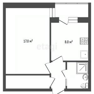 1-к квартира, вторичка, 36м2, 5/17 этаж