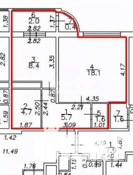 1-к квартира, вторичка, 39м2, 13/17 этаж