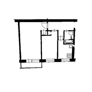 2-к квартира, вторичка, 45м2, 5/6 этаж