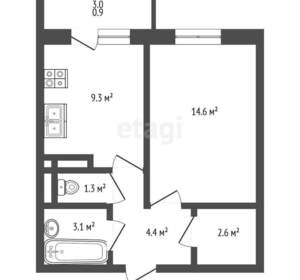 1-к квартира, вторичка, 35м2, 12/17 этаж