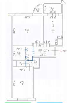 2-к квартира, вторичка, 56м2, 6/17 этаж