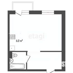 Студия квартира, вторичка, 30м2, 1/4 этаж