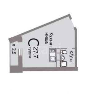 Студия квартира, вторичка, 28м2, 14/17 этаж