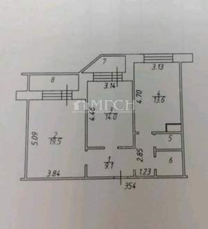 2-к квартира, вторичка, 65м2, 14/17 этаж