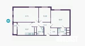 3-к квартира, вторичка, 83м2, 8/8 этаж