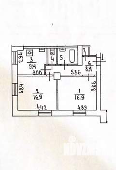 2-к квартира, вторичка, 57м2, 1/3 этаж