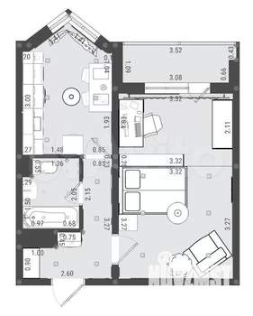 1-к квартира, вторичка, 40м2, 6/17 этаж