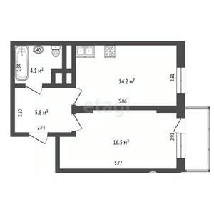 1-к квартира, вторичка, 41м2, 9/17 этаж