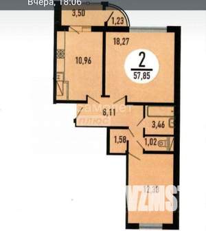 2-к квартира, вторичка, 58м2, 14/17 этаж