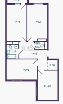 3-к квартира, вторичка, 86м2, 3/8 этаж
