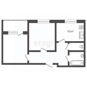2-к квартира, вторичка, 52м2, 5/12 этаж