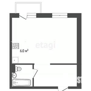 Студия квартира, вторичка, 30м2, 1/4 этаж