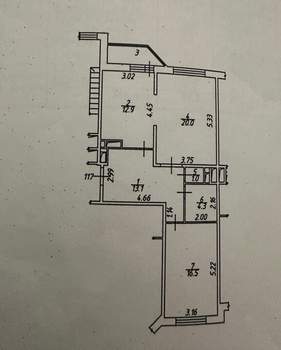 2-к квартира, вторичка, 72м2, 5/13 этаж