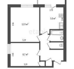 2-к квартира, вторичка, 37м2, 12/12 этаж