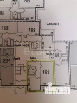 1-к квартира, вторичка, 34м2, 3/4 этаж