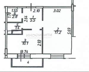 1-к квартира, вторичка, 38м2, 4/8 этаж