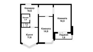 2-к квартира, вторичка, 62м2, 7/17 этаж
