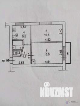 2-к квартира, вторичка, 38м2, 4/5 этаж