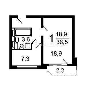 1-к квартира, вторичка, 35м2, 11/18 этаж
