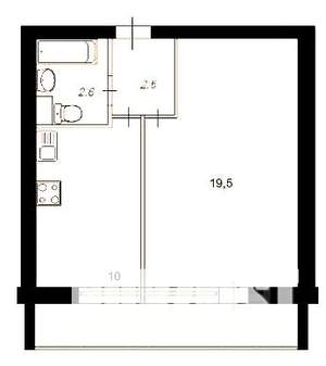 1-к квартира, вторичка, 38м2, 5/16 этаж